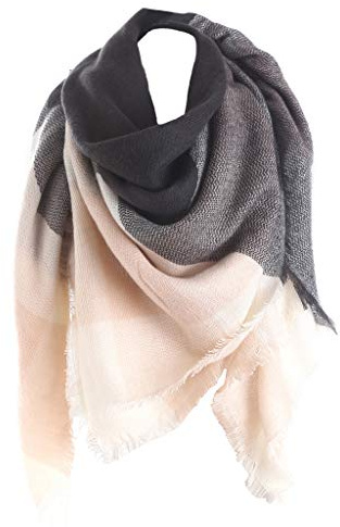 Bakicey Femme écharpe étole Fille châle Foulard, Pashmina Echarpe a Carreaux Laine Mode Etole Plaid Foulards Oversize Shawl Cardigan Cachemire Chaud Automne Hiver Manteau Tricot Ponchos et Capes(M)