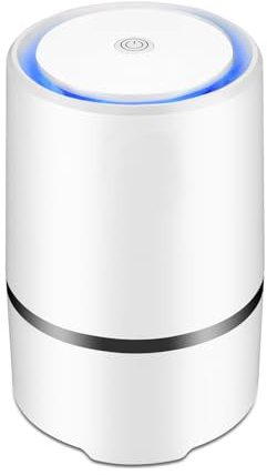 JINPUS Purificador de aire pequeño limpiador de aire para dormitorio con filtro HEPA