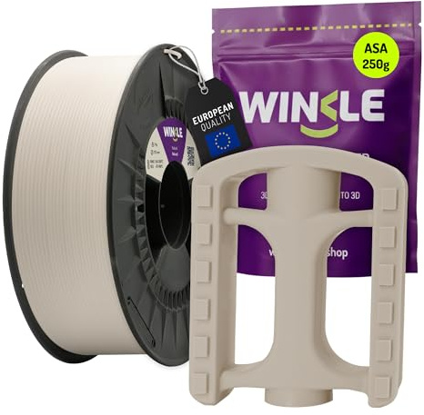 WINKLE ASA Filament 1.75mm Naturfarbe, 250g Spule, 3D Drucker Filament Kompatibel mit den meisten FDM Druckern, 3D-Druckmaterialien, Maßgenauigkeit, Wetter- und UV-beständig