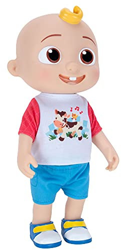 CoComelon Deluxe Interactive JJ Doll - Includes JJ, Shirt, Shorts, Pair of Shoes, Bowl of Peas, Spoon- Toys for Preschoolers