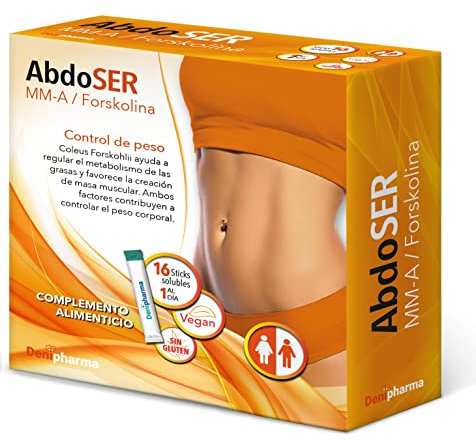Abdoser - 16 sticks - Elimina la grasa acumulada en abdomen y muslos - Adelgazante con MM-A y Forskolina - Quemagrasas - Detox - 16 sobres - 1 al dia