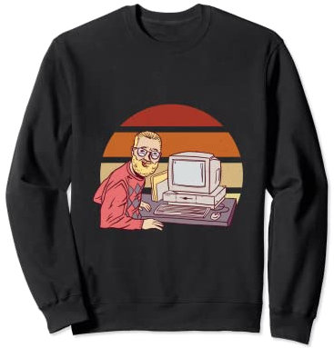 Retro PC - ordenador nerd retro puesta de sol viejo Gadgets geek Sudadera