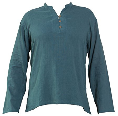 PANASIAM Shirt, 'K', 3button, petrolblue, M, longsleeve