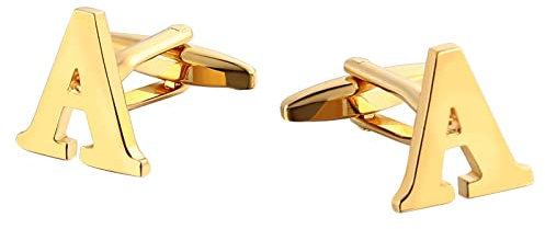 Homxi Hemden Manschettenknöpfe Herren,Gold Buchstaben A Manschettenknopf Edelstahl Gold Manschettenknöpfe Set