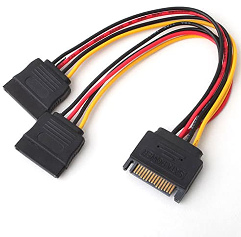 Namvo 3 pièces SATA répartiteur d'alimentation 15 Broches SATA mâle à Double 15 Broches Femelle Adaptateur de câble séparateur d'alimentation Y pour Disque Dur HDD SSD