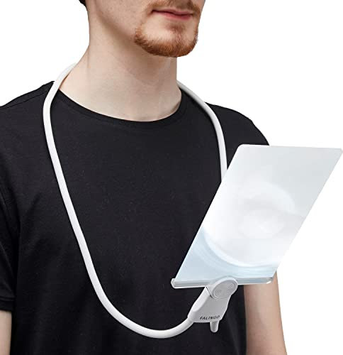 FALINGO 3-in-1 Fresnel Lupe Umhängelupe Freihandlupe Standlupe Stehlupe Tischlupe Handlupe Anti-Blaulicht dünne Linse leichtgewichtig optische Vergrößerung auf 200%