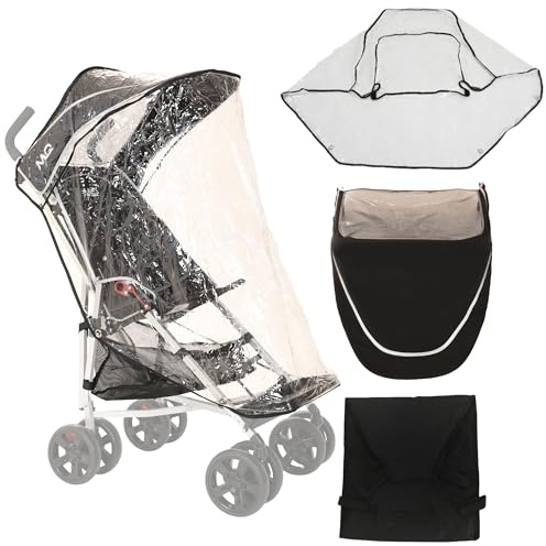 MobiQuip XL Pushchair Travel Accessories Pack - Sun Hood with Vision Panel, Rain Cover & Storage Basket - Official Accessories for MobiQuip XL Special Needs Buggy - Coordinates with Black XL Stroller
