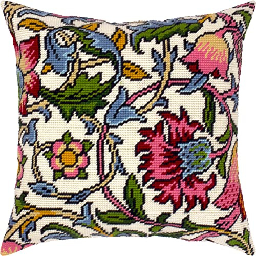 Brvsk Lodden. Oeillets. Kit de broderie avec toile de tapisserie imprimée (40 × 40 cm) — Kit de coussin de broderie pour décoration créative de la maison — Kit de couture pour adultes débutants
