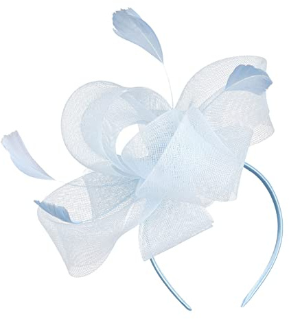 MILAX Fascinator Hochzeit Damen Elegant Fascinator Haarreif Für Hochzeit Cocktail Hochzeit Braut Kopfschmuck Kopfschmuck Feather Veil Mesh Headband 1920s Veil Fascinator Hat for Women