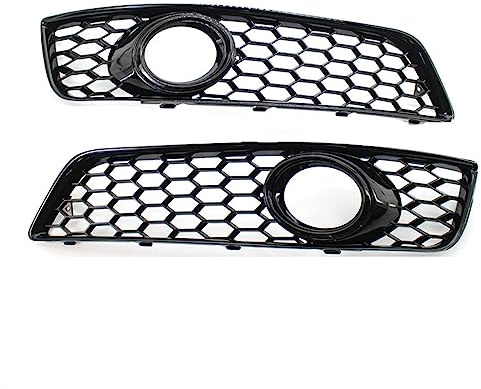 Gjsgjy Für A&UDI A3 8P 2009 2010 2011 2012 Auto Nebel Licht Löcher Galvanik Ring Waben Nebel Licht Auto Zubehör Auto-Nebelscheinwerferabdeckung (Color : Nero)