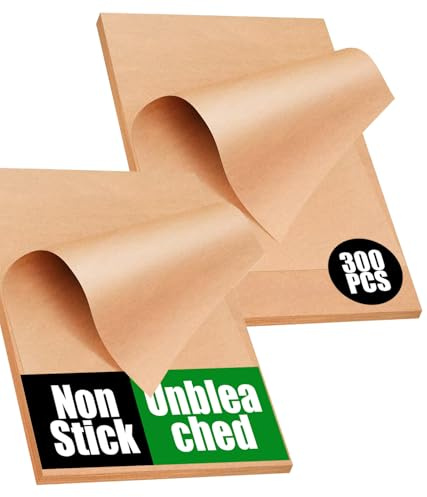 300 PCS Unbleached Parchment Paper Sheets for Baking 12x16 Inches, Non-Stick and Non-Toxic Precut Parchment Sheets for Oven, Cooking, Grilling, Air Fryer and Steaming - Fit for Half Sheet Pans
