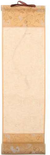 OATIPHO Rouleau D'écriture Chinoise, Rouleau De Papier Xuan x De Mur Suspendu Parchemin Suspendu Vierge De Papier Vierge e De Riz Accessoires Vide, 3.93x1.77in