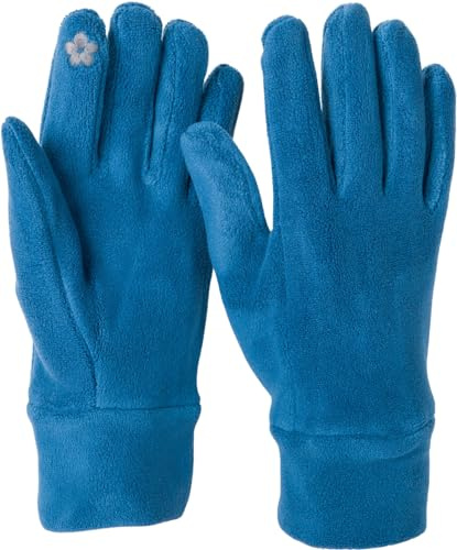styleBREAKER Damen Touchscreen Handschuhe Fleece | Leitfähige Fasern für Displays, wärmendes Gewebe, extrem elastische Einheitsgröße für 16-21 cm Handumfang (Gr. 6-8).