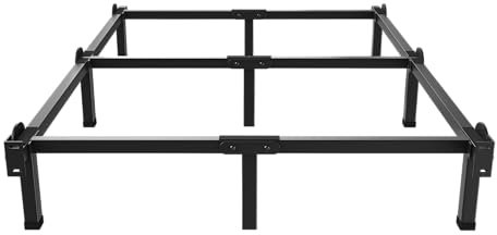 Superay Metal Bed Frame, 9-Leg Bed Base, 8 inches Support for Box Spring, Full, Easy Assembly, Black