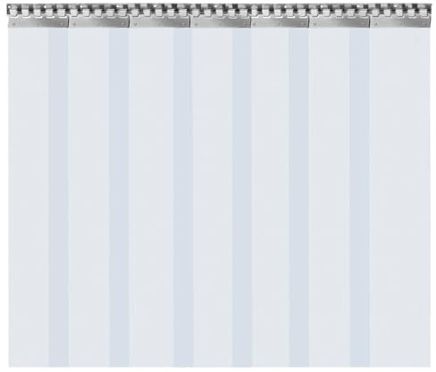 7 tende a strisce in PVC trasparente, 200 x 18 cm, spessore 2 mm, per stalla e supermercati