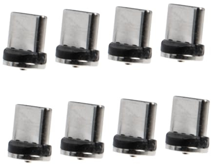 GRIRIW Magnetischer USB-c Kabeladapter mit Drehbarem Ladeanschluss aus PVC 8 Stück und Starker Blinder Saugkraft für Smartphones und Tabletten