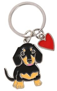 BT Bear Hunde-Schlüsselanhänger, niedlicher Metall-Schlüsselanhänger, Taschenanhänger, Dackel-Liebe