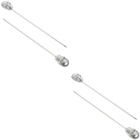 Cabilock 4 Piezas Pin De Postre De Calavera Selecciones De Postre Palillos De Calavera Palitos De Guarnición De Cóctel Novedad Adornos De Cóctel Brochetas para Aperitivos Acero Inoxidable