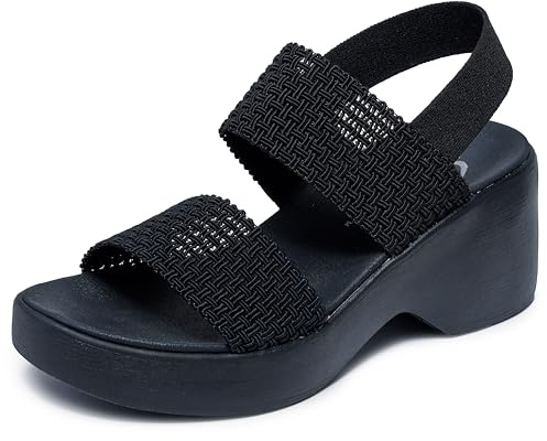 Skechers CALI DAY - Sandali con tacco Da donna, Black,