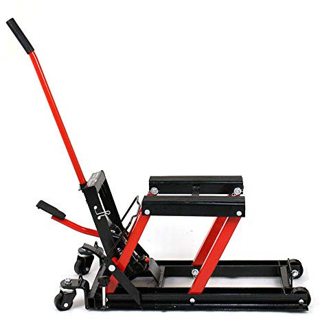 Plateforme élévatrice pour Moto 680 kg, élévateur pour Voiture, élévateur hydraulique pour Moto, Support de réparation, Table élévatrice Mobile avec Support de réparation à 4 Roues, Rouge
