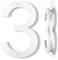 Yafimea Numéro de maison 20 cm blanc, Grand chiffre mural extérieur avec effet flottant 3D, design moderne en plastique ABS résistant aux intempéries (3)