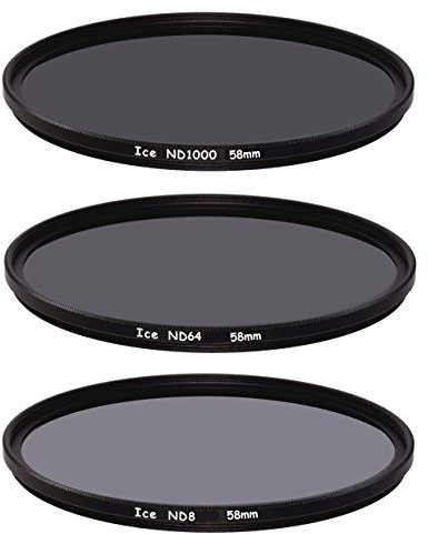 ICE 58mm Slim ND Filter Set ND1000 ND64 ND8 Neutral Density 43 10, 6, 3 Stop Optical Glass