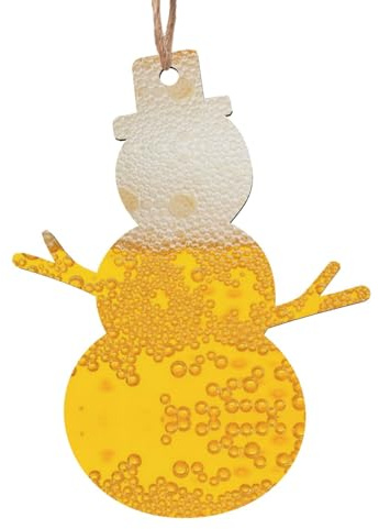 Ezdlowvba Bier-Schaumstoff-Druck, personalisierbar, Holz, 1. Weihnachtsbaum-Dekoration, hängende Ornamente, Andenken, Geschenke, Dekorationen, Weihnachtsstimmung, Anhänger (2 Stück)