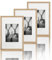 VUVUZULA Juego de 3 marcos de fotos, 20 x 30 cm, madera de roble, marco de madera, marco natural con paspartú, marco de póster