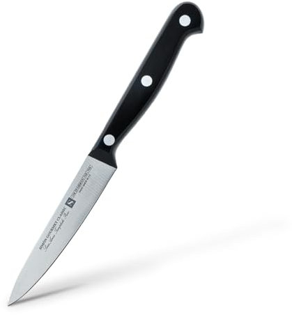 Cuchillo Puntilla Clásica Simón Gourmet Classic - Cuchillo Profesional para Pelar y Trocear, Hoja Enteriza de Acero Troquelado, Mango Negro Ergonómico, Resistente y Ligero