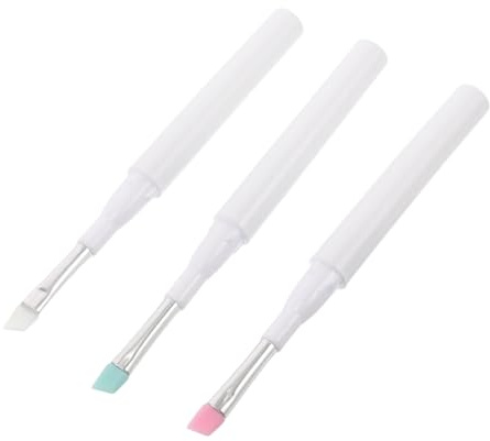 FRCOLOR 3pcs Silicone Angled Eyebrow Brush Cap for Clean Eye Makeup Eyelash Separator Tool Lip Scrub Brush