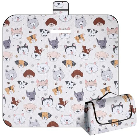 Windfromort Coperta Picnic – Telo Picnic Impermeabile 150x200 cm – Leggera e Lavabile, Con Manici – Picnic Blanket per Esterni, Camping, Parco, Viaggi e Escursioni