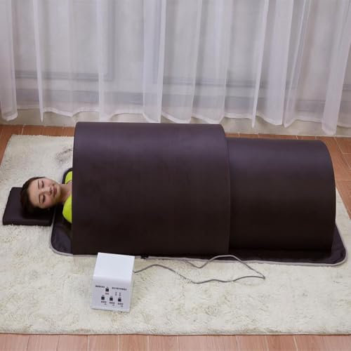 Far Infrared Sauna Dome with Heated Mat, Professional Indoor Sauna Pod Featuring Tourmaline and Germanium Stones for Detoxification and Relaxation