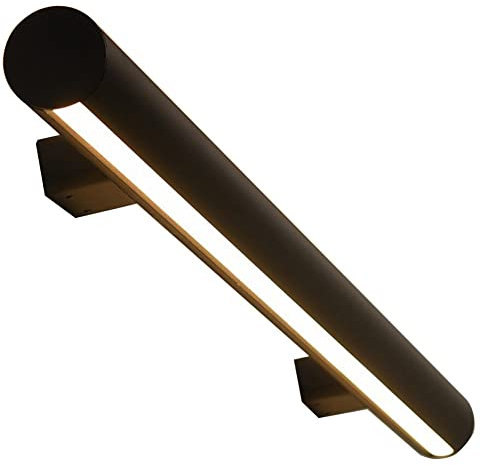 Aluminum Round Handrail Illuminated Stair Railing with LED Wall Sconce Indoor/Outdoor Lighting for Hallways Garages Lofts & Hotels (Color: Black)