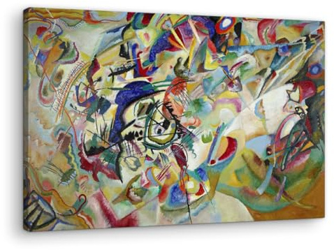 Artenor Quadro Kandinsky Wassily Composizione VII, 100 x 67 cm - Made in Italy, Quadri Moderni Soggiorno, Camera da Letto, Cucina, Poster da Parete, Decorazioni Casa
