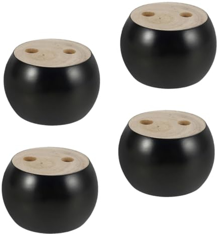 Mipcase 4 Pezzi Gambe Mobili in Legno Massello Rotonde per Divano e Mobile Piedini Stabili con Design Antiscivolo per Supporto Sicuro e Duraturo