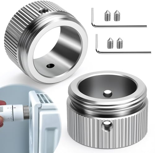 DNGH Heizkörperthermostat Adapter m30x1.5, 2Stk 304 Edelstahl Heizungsventil Adapter für Danfoss Ra, Rav, Ravl-ventil, Innendurchmesser 22mm, mit Sechskantschlüssel