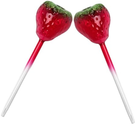 Mikikit Lot de 2 Globes D’Arrosage Automatique en Verre Forme Fraise pour Plantes D’Intérieur ’Extérieur Système D’Arrosage Autonome Réutilisable Accessoires Jardinage Pratiques et