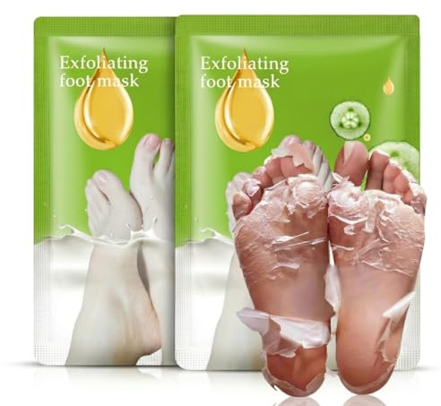 Masque Pieds Peeling Exfoliant Soin | Masque Pour Pieds Secs Callosités & Peaux Mortes | Hydratant 2 Paires Confort
