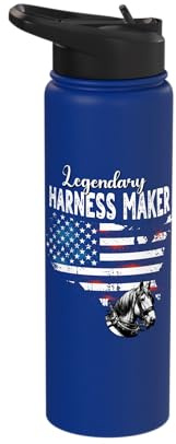 US Flag Harness Maker Stainless Steel Insulated Water Bottle