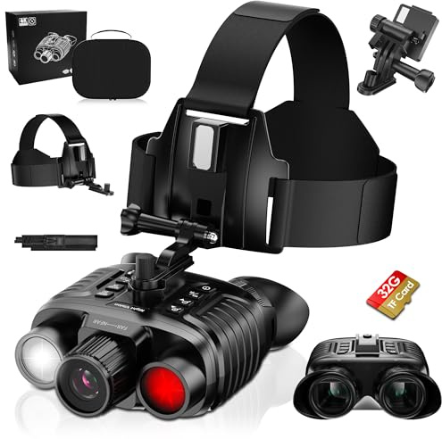 Nachtsichtgerät 4K 36MP, 8X Digitaler Zoom Infrarot Fernglas Nachtsichtgeräte mit 7-Stufiges Nachtsicht, 3“ HD-Display 4500mAh Wiederaufladbares IP54 Wasserdicht Fernglas Nachtsicht mit 32GB TF Karte
