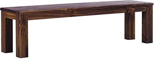 Sitzbank 175 cm Rio Classico Eiche antik Pinie Massivholz Esszimmerbank Küchenbank Holzbank - Größe und Farbe wählbar Brasilmöbel