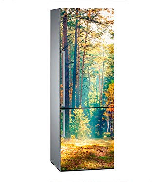 Oedim - Adesivi in Vinile per Frigorifero, Paesaggio di Bosco | Adesivo Resistente e di Facile Applicazione | Adesivo Decorativo dal Design Elegante 185x60cm