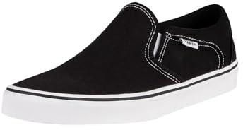 Vans Asher Unisex Sneaker, Canvas Black White, 44.5 EU