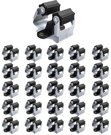 3-H Cuelga Escobas Pared 25 Piezas, Soporte Escobas Pared Acero Inoxidable Colgador Escobas y Fregonas 0,7MM Espesor Antideslizante, 5KG Soporte, Tornillos Incluidos para Cocina,Baño,Garaje,Jardín
