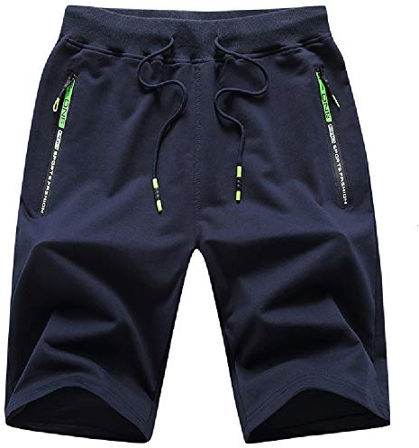 JustSun Mens Shorts Summer Casual Joggers Stretch Shorts Elasticated Waist with Zip Pockets