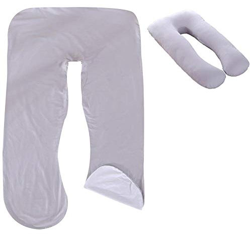 Sobeta Schwangerschaftskissenbezug, U-Form, bequem, multifunktional, abnehmbar, ideal für die zukünftige Mutterschlaf, 140 x 80 cm