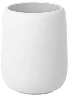 blomus Zahnputzbecher -SONO- 300 ml aus Keramik | Zahnbürstenhalter in Weiß | Ø8 x 10H cm | Farbe Weiß