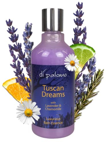 Di Palomo Vegan Tuscan Dreams Bath Essence 300ml. Foaming Bubble Bath. Luxury Shower Gel & Body Wash with Nourishing Skin Care. Bath Foam Gifts for Her. Relaxation Gifts for Women.