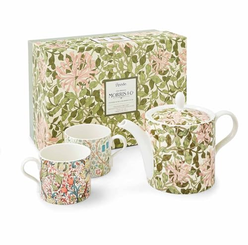 Spode Portmeirion Morris & Co Te för två set tekanna och 2 muggar presentset