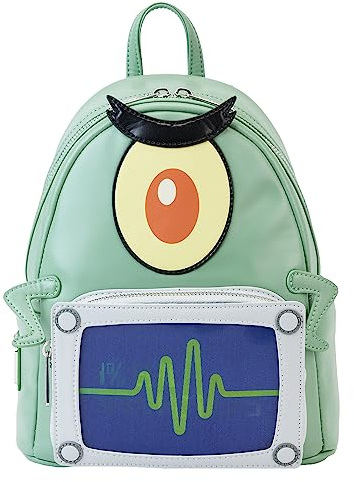 Loungefly SpongeBob Schwammkopf - Spongebob Plankton - Rucksack - Amazon Exklusiv - Hochwertiges Veganes Leder - Geschenkidee - Offizieller Merchandise - für Jungen, Mädchen, Männer und Frauen